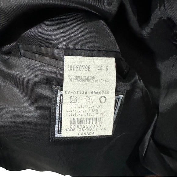 Ralph Ralph Lauren Black & Grey Penstriped Wool Cashmere Suit Jacket Sz 44R EUC - Picture 12 of 12